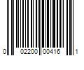 Barcode Image for UPC code 002200004161