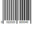 Barcode Image for UPC code 0022020800040