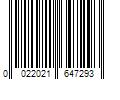 Barcode Image for UPC code 0022021647293