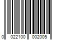 Barcode Image for UPC code 0022100002005