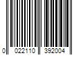 Barcode Image for UPC code 0022110392004