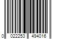 Barcode Image for UPC code 0022253494016