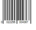 Barcode Image for UPC code 0022255004367