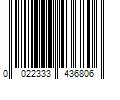 Barcode Image for UPC code 0022333436806