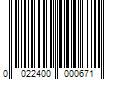 Barcode Image for UPC code 0022400000671