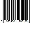 Barcode Image for UPC code 0022400265186