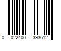 Barcode Image for UPC code 0022400393612