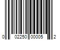 Barcode Image for UPC code 002250000052