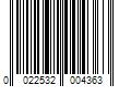 Barcode Image for UPC code 0022532004363