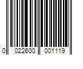 Barcode Image for UPC code 0022600001119