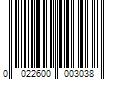 Barcode Image for UPC code 0022600003038