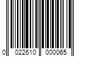 Barcode Image for UPC code 0022610000065