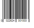 Barcode Image for UPC code 0022624001003