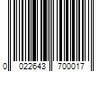 Barcode Image for UPC code 0022643700017