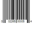 Barcode Image for UPC code 002265000054