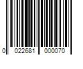 Barcode Image for UPC code 0022681000070