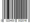 Barcode Image for UPC code 0023400002016