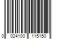 Barcode Image for UPC code 0024100115150