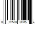 Barcode Image for UPC code 002500000054