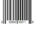 Barcode Image for UPC code 002500000115