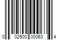 Barcode Image for UPC code 002500000634