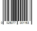 Barcode Image for UPC code 0025077001163