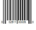 Barcode Image for UPC code 002511000050