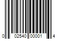 Barcode Image for UPC code 002540000014