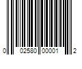 Barcode Image for UPC code 002580000012