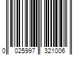 Barcode Image for UPC code 0025997321006