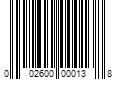 Barcode Image for UPC code 002600000138