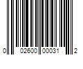 Barcode Image for UPC code 002600000312