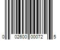 Barcode Image for UPC code 002600000725