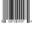 Barcode Image for UPC code 002672000074