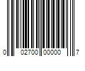 Barcode Image for UPC code 002700000007