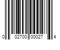 Barcode Image for UPC code 002700000274