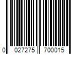 Barcode Image for UPC code 0027275700015