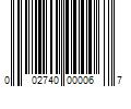 Barcode Image for UPC code 002740000067