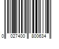 Barcode Image for UPC code 0027400800634