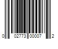 Barcode Image for UPC code 002773000072