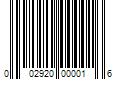 Barcode Image for UPC code 002920000016