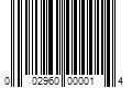 Barcode Image for UPC code 002960000014