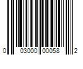 Barcode Image for UPC code 003000000582