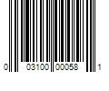 Barcode Image for UPC code 003100000581