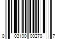 Barcode Image for UPC code 003100002707