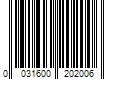 Barcode Image for UPC code 0031600202006