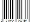 Barcode Image for UPC code 0031604000196