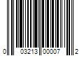 Barcode Image for UPC code 003213000072