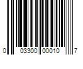 Barcode Image for UPC code 003300000107