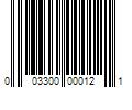 Barcode Image for UPC code 003300000121